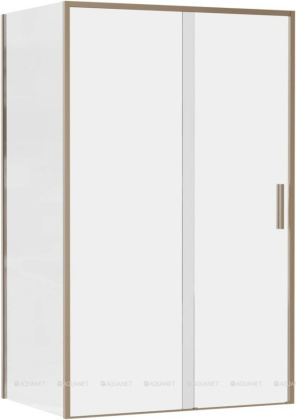 Боковая стенка Aquanet Pleasure Evo 80 AE65-F80-GBT профиль золото-никель браш, прозрачное стекло