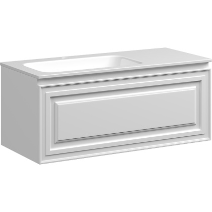 Тумба подвесная SANCOS Very 995х445х406, c одним  ящиком оснащенным доводчиками, левая , Bianco , арт.VR100LW Тумба подвесная SANCOS Very 995х445х406, c одним  ящиком оснащенным доводчиками, левая , Bianco , арт.VR100LW
