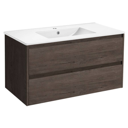 База под раковину Gio 100 подвесная, 2 выкатных ящика soft-close, R.Oak База под раковину Gio 100 подвесная, 2 выкатных ящика soft-close, R.Oak