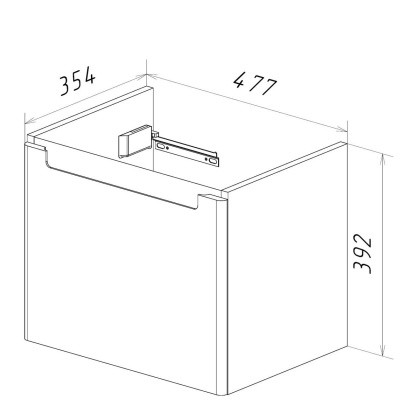 Тумба Lemark BUNO MINI 50см под 1 раковину, подвесная,1 ящик, цвет корпуса, фасада: Белый глянец