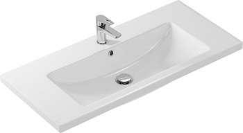 Прямоугольная мебельная раковина COMO с отверстием под смеситель, размером 100 см.