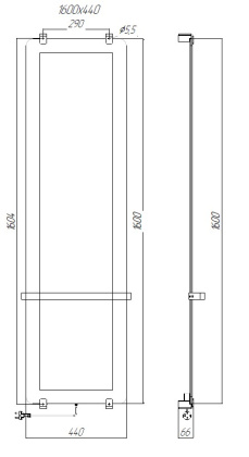 Полотенцесушитель электрический Allen Brau Infinity 160x44 с рейлингом и креплением, медь браш
