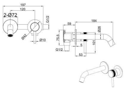 Смеситель для раковины Allen Brau Priority 5.31030-00 (с внутренней частью) хром