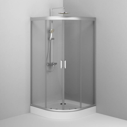 W90UG-401-100MT Душевая кабина Gem 1/4 Round 100x100 стекло прозрачное, профиль матовый Хром, без по