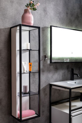 Пенал LOFT высокий белый, полки стекло 896-W Boheme Пенал LOFT высокий белый, полки стекло 896-W Boheme