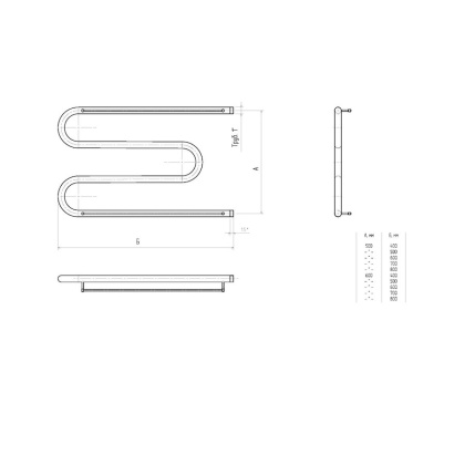 Полотенцесушитель М1" 50*80П с креплениями