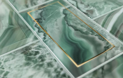 Сеттиньяно зелёный грань глянцевый 9,9x20x0,92