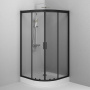 W90G-401-100BT Душевое ограждение Gem 1/4 Rond 100x100 стекло прозрачное, профиль черный матовый, бе