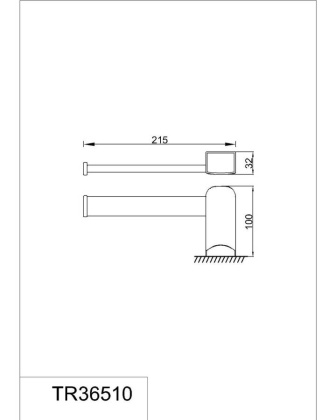 Полотенцедержатель RUSH Thira, 2х21х10 см, хром, TR36510