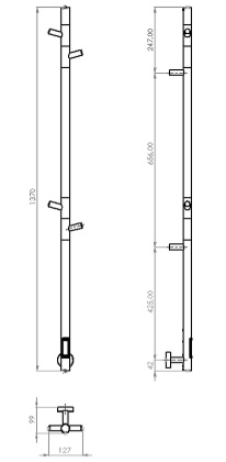 Полотенцесушитель электрический Vincea VTD-1DB1E 15х140, черный/золото, таймер