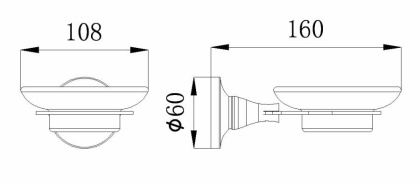 Мыльница стеклянная RUSH Corsica, 6х10х16 см, хром, CO42411