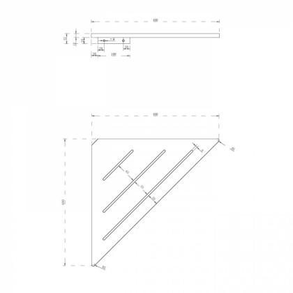 Угловая полочка для ванной комнаты ABBER Stein AS1652LMB черная матовая Угловая полочка для ванной комнаты ABBER Stein AS1652LMB черная матовая