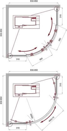 Душевой уголок BelBagno UNO-195-R-2-85-P-Cr Душевой уголок BelBagno UNO-195-R-2-85-P-Cr