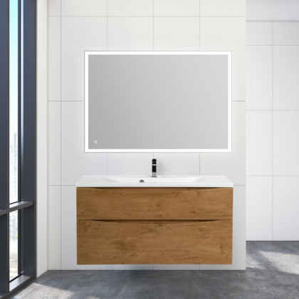 Тумба с раковиной подвесная BelBagno MARINO-H60 110 Rovere Moro, раковина белая Тумба с раковиной подвесная BelBagno MARINO-H60 110 Rovere Moro, раковина белая
