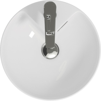 Круглая встраиваемая раковина CREA на столешницу с отверстием под смеситель, диаметром 38 см.