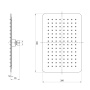 Лейка душевая верхняя, прямоугольная, 30х20см, нерж. сталь/графит