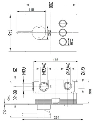 Смеситель для душа скрытого монтажа OMNIRES YGoClick Y1237GCCR (хром) Смеситель для душа скрытого монтажа OMNIRES YGoClick Y1237GCCR (хром)