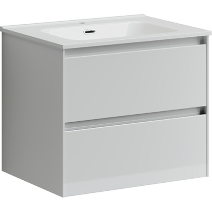 Тумба подвесная SANCOS Cento 590х450х500, c двумя ящиками оснащенными доводчиками,белый глянец, арт. CN60W Тумба подвесная SANCOS Cento 590х450х500, c двумя ящиками оснащенными доводчиками,белый глянец, арт. CN60W
