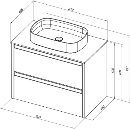 Тумба под раковину Allen Brau Fantasy 80 1.11001.AM антрацит матовый