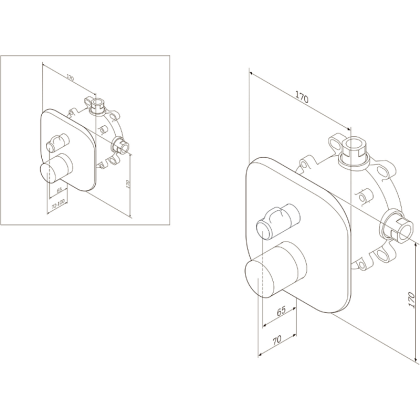 Смеситель Для ванны и душа с термостатом, монтируемый в стену F3085500 Sensation
