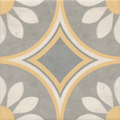 Декор VT\A463\5009 Эрмитаж 4 желтый/оранжевый/серый 20см*20см*6,9мм (1уп/10шт)матовый, шт