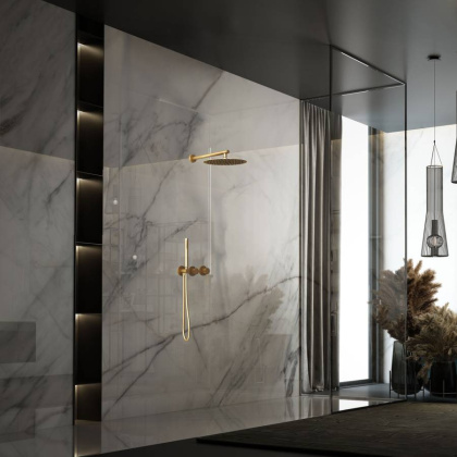 Душевой комплект Groove VSFW-4G01BG4 встраиваемый, 2 режима, 30см верх душ, брашированное золото