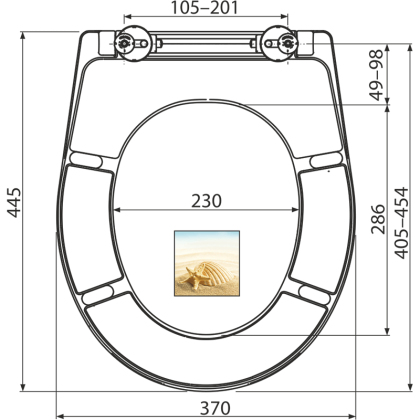 Alcaplast Сидение для унитаза Softclose белое, морская ракушка A604 SHELL