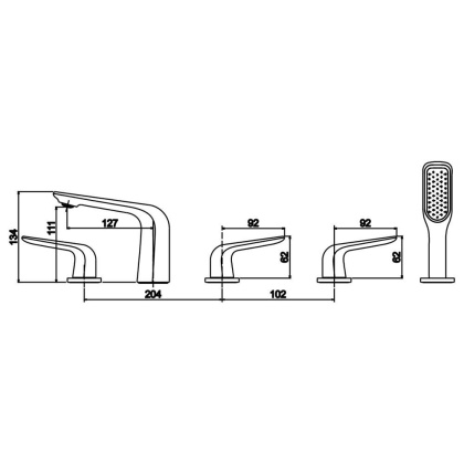 Смеситель для ванны, латунь R1312