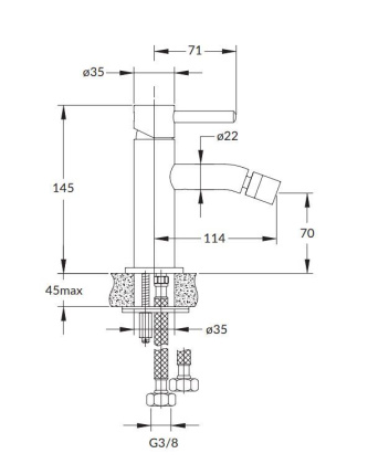 Смеситель для биде OMNIRES Y Y1220GL (золото)