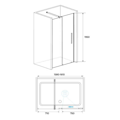 Душевая дверь RGW TO-18B, RGW 41071816-14