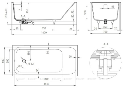 Ванна из искусственного камня ORLANDO_KIT 160,102115M Ванна из искусственного камня ORLANDO_KIT 160,102115M