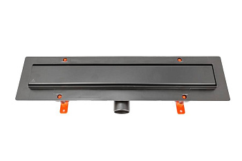 Душевой лоток 35 см Creto Uni CRE-350 UB с решеткой, черный