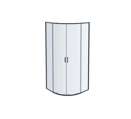AQ ARI RO 09020BL Душевой уголок 1/4 круга, двери раздвижные 900x900x2000, профиль черный, стекло прозрачное AQ ARI RO 09020BL Душевой уголок 1/4 круга, двери раздвижные 900x900x2000, профиль черный, стекло прозрачное