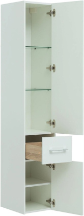 Шкаф-пенал Aquanet Августа белый (ручки хром)