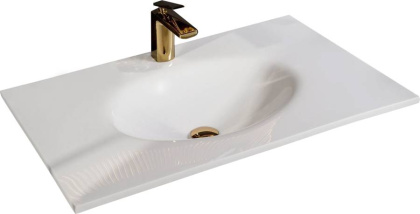 Столешница Solid Glass белая моноблок 81*52см