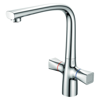 Orange Lotos M32-000cr-S двухзахватный смеситель для кухонной мойки, R-излив