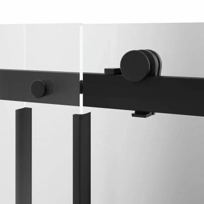 Душевая дверь CRISTALLO, раздвижная с функцией soft close, 140х210, матовый черный, упаковка 1/2 Душевая дверь CRISTALLO, раздвижная с функцией soft close, 140х210, матовый черный, упаковка 1/2