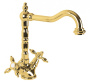 NOSTALGIA-LS2-03/24 Смеситель для раковины с донным клапаном золото, ручки золото
