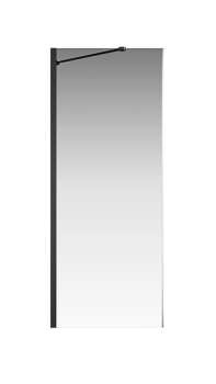 Боковая перегородка Creto Tenta 123-SP-800-C-B-8 стекло прозрачное EASY CLEAN, профиль черный, 80х200 см