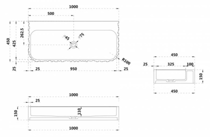 Раковина подвесная ABBER Stein AS2652-1.0 белая матовая