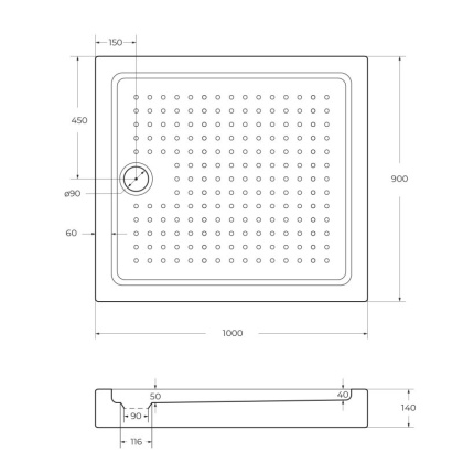 Акриловый поддон CEZARES TRAY-A-AH-90/80-15-W Акриловый поддон CEZARES TRAY-A-AH-90/80-15-W