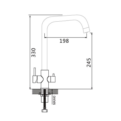 Смеситель для кухни со встроенным фильтром (краном) под питьевую воду Shevanik S228 S228G