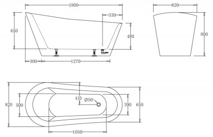 Акриловая ванна без перелива BELBAGNO BB63-1800-W0, 1800х870х850 Акриловая ванна без перелива BELBAGNO BB63-1800-W0, 1800х870х850