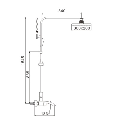 Душевая система латунь белый/хром R1536F