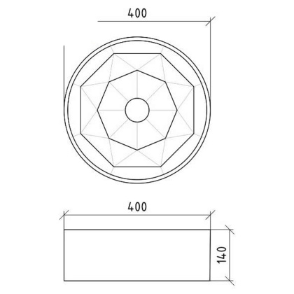 Раковина ГРАНЬ 40х14см, серебро