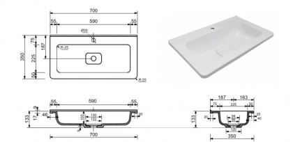 Раковина Creto Oro 70 см