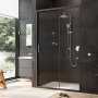 W90G-120-1-195BT Gem Solo Дверь душевая 120х195, стекло прозрачное, профиль Черный матовый