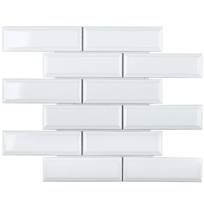 Керамическая мозаика, Metro White Glossy 45х145, Brick & Metro Керамическая мозаика, Metro White Glossy 45х145, Brick & Metro