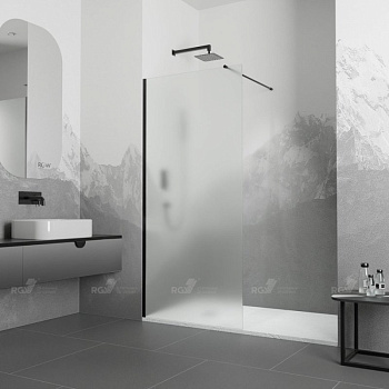 Душевая перегородка 100*195 RGW WA-010 B Чёрный/Матовое/8 мм