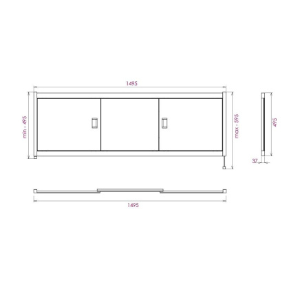 Экран под ванну Onika Монако 150 белый Экран под ванну Onika Монако 150 белый